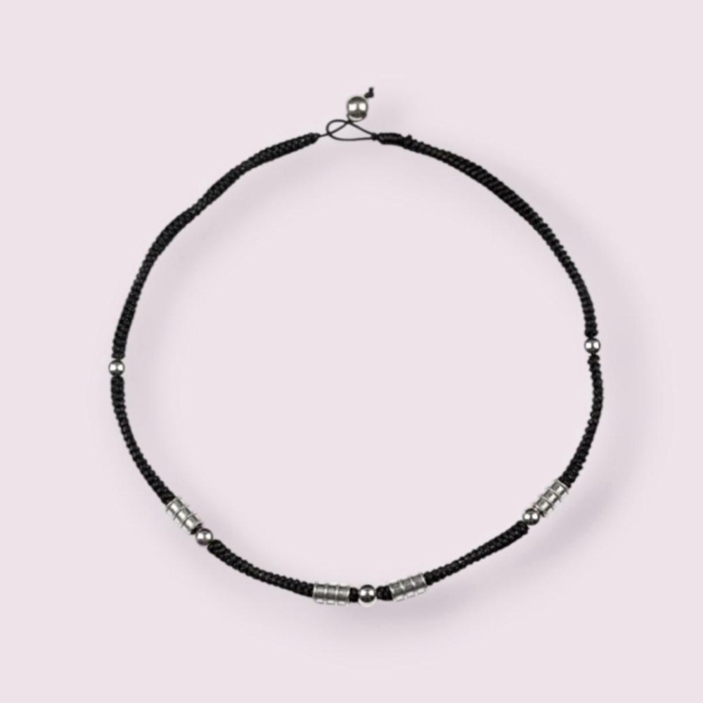 Paparazzi Black and Silver Beaded Necklace